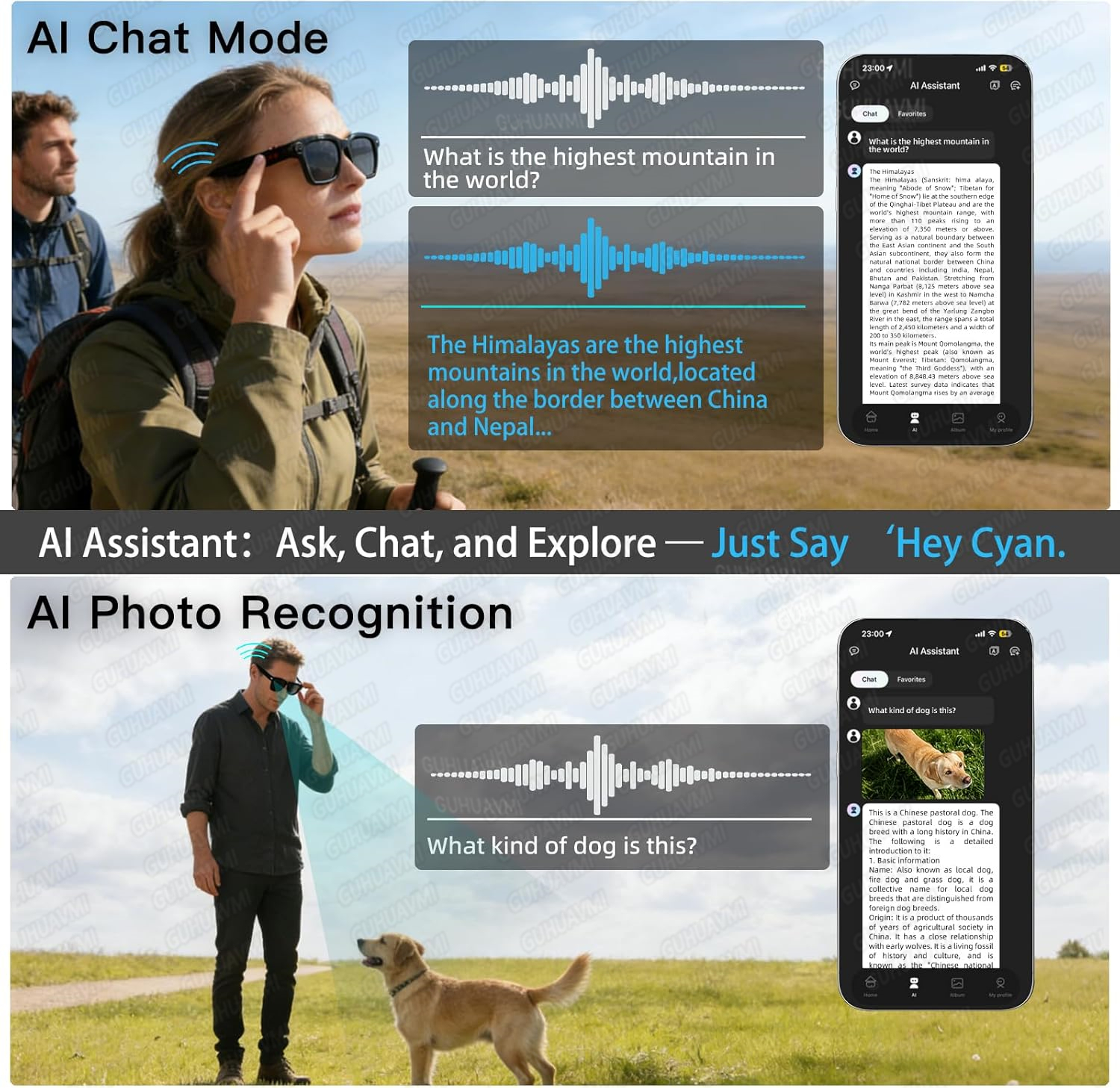 Новые умные AI-очки с камерой  – обзор и цена Audio Music Voice